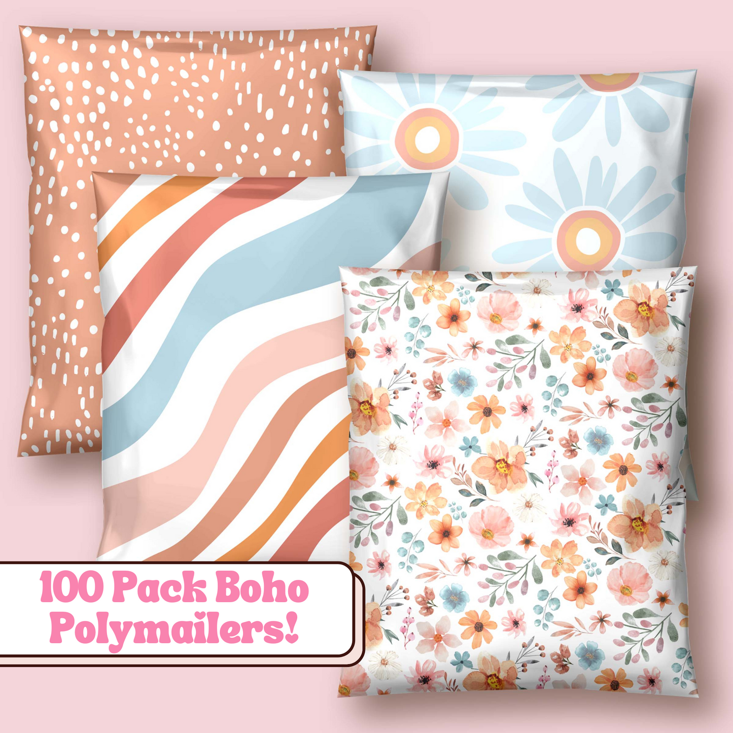 poly mailer design boho polymailer 10x13 polybag custom packaging for small business