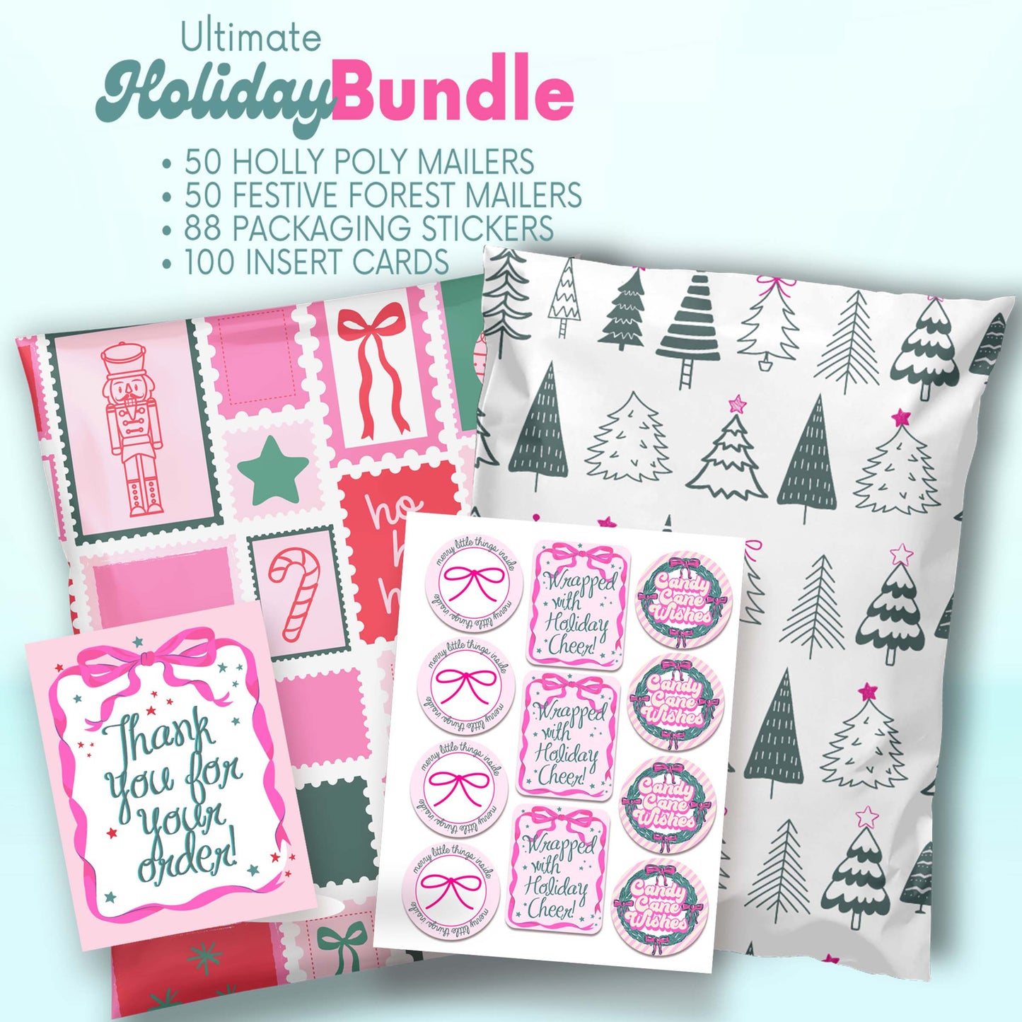 christmas shipping bags holiday boutique store packaging supplies poly mailers bulk mailers for christmas