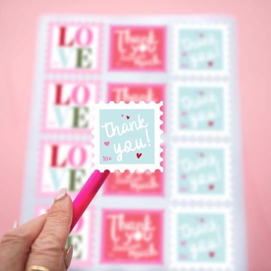 Poly Postage Thank You Stickers | 2" Matte | 48pk