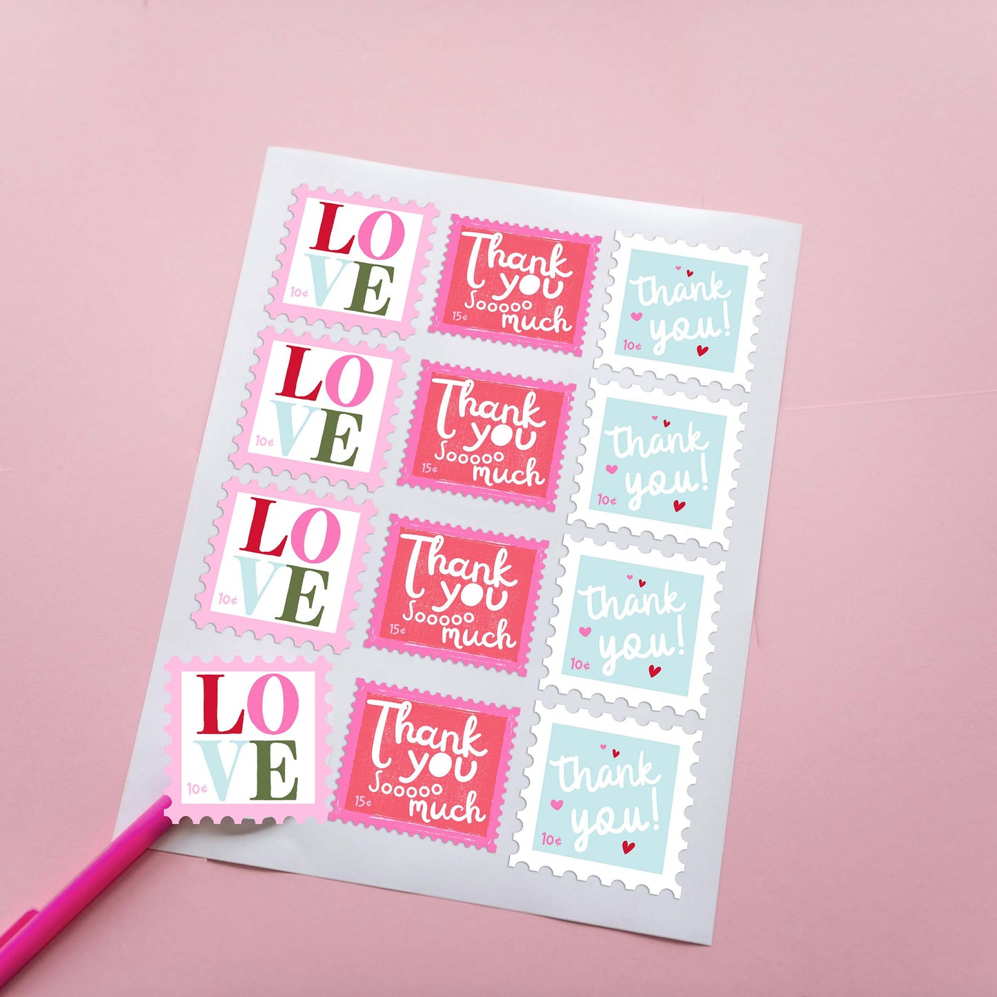 Poly Postage Thank You Stickers | 2" Matte | 48pk
