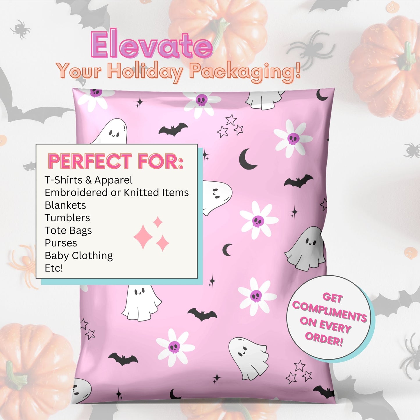 holiday shipping envelopes halloween poly mailers spooky season mailer bags for small business packaging supplies