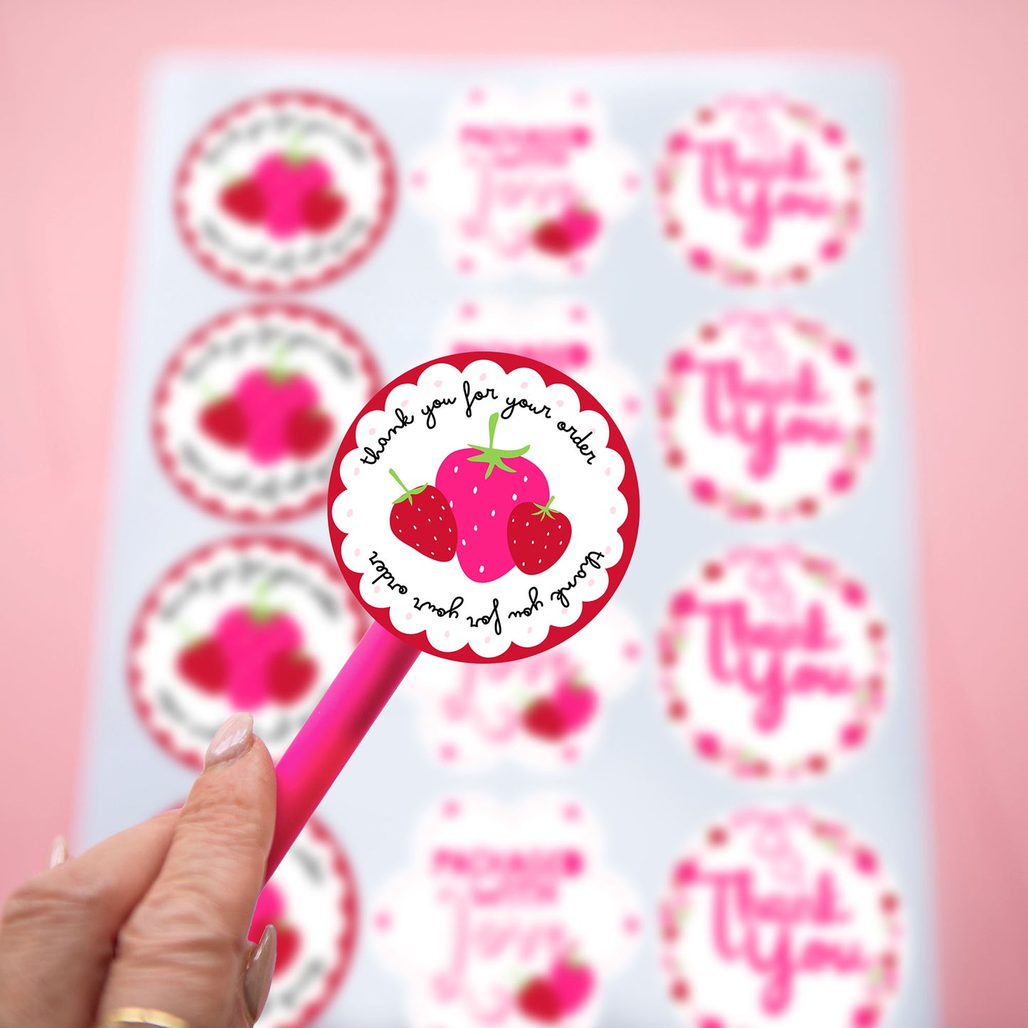 cute small business packaging supplies customer thank you stickers pink boutique shipping