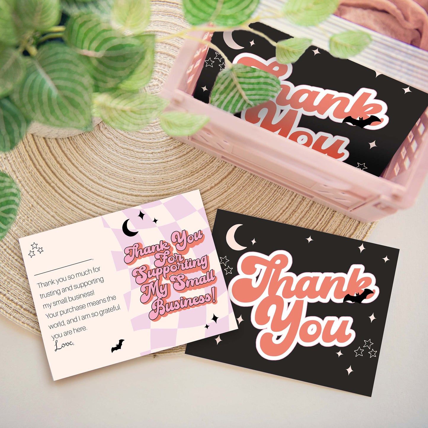cute spooky season customer thank you for supporting my small business cards