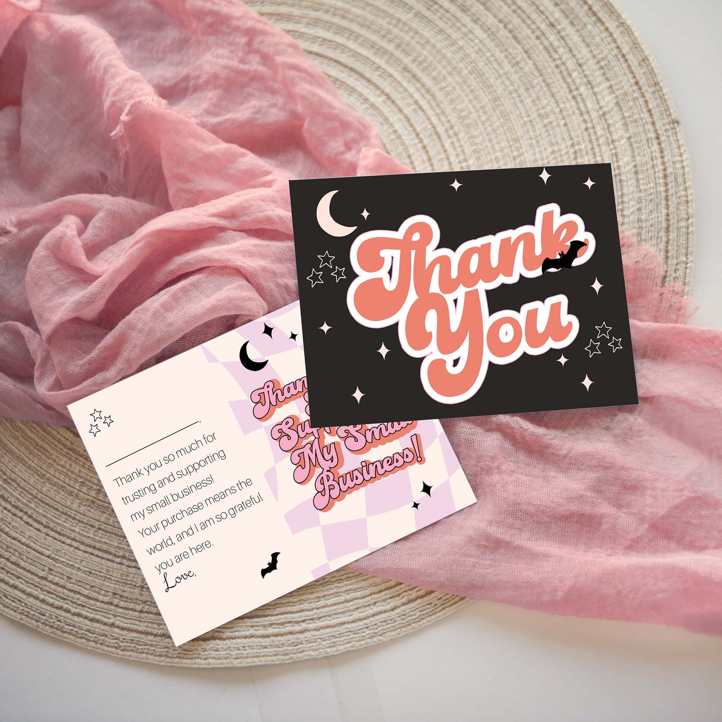 custom design thank you cards halloween thank you notes for customer spooky design business thank u message