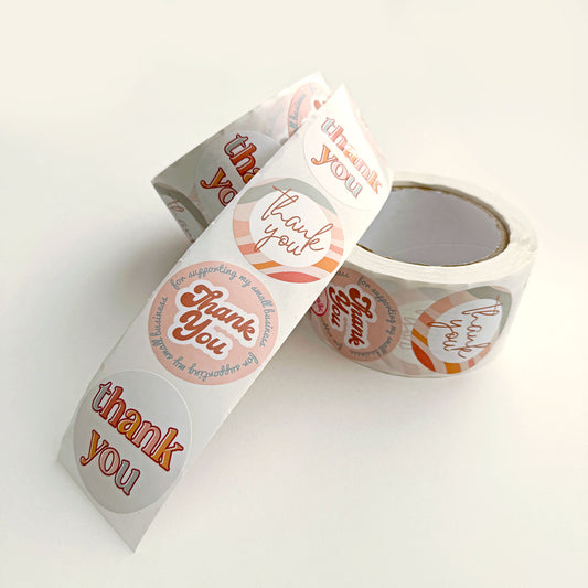 thank you stickers boho shipping supplies customer thank you for supporting my small business packaging sticker rolls