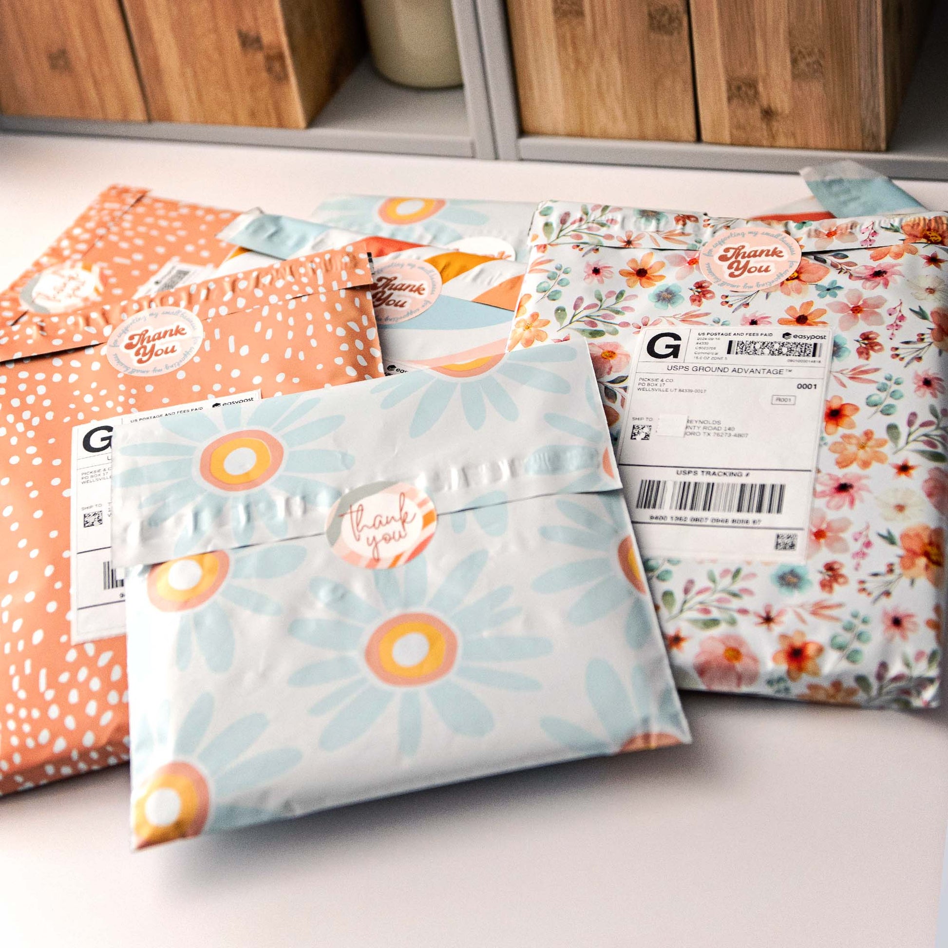 10x13 polymailer boutique envelope customer thank you card stickers small business shipping supplies