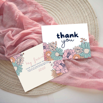 thank you card packaging flower thank you business card shipping insert for customer