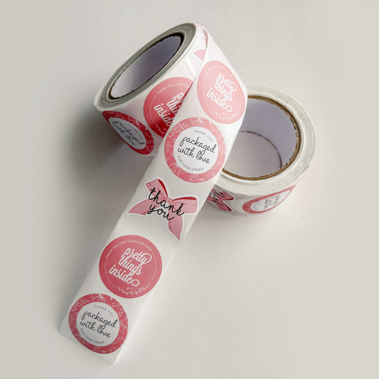 Thank You Sticker Rolls | 2" Matte | Blush & Bloom