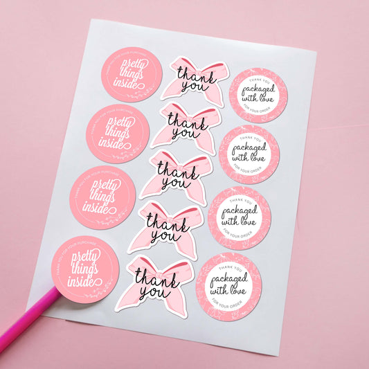 cute shipping supplies for reseller customer thank you sticker packaging