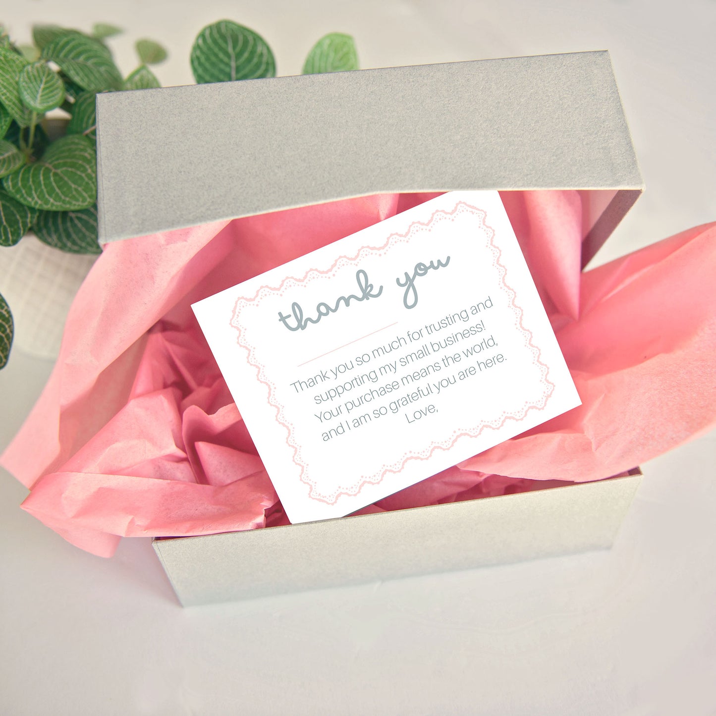 cute coquette business thank you card custom cottagecore aesthetic thank u for your business packaging supplies