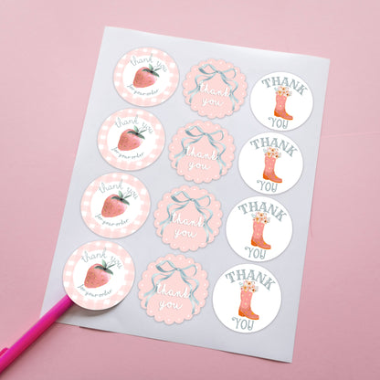 thank u stickers for shipping packaging supplies small biz cute girly trendy boutique owner business sticker