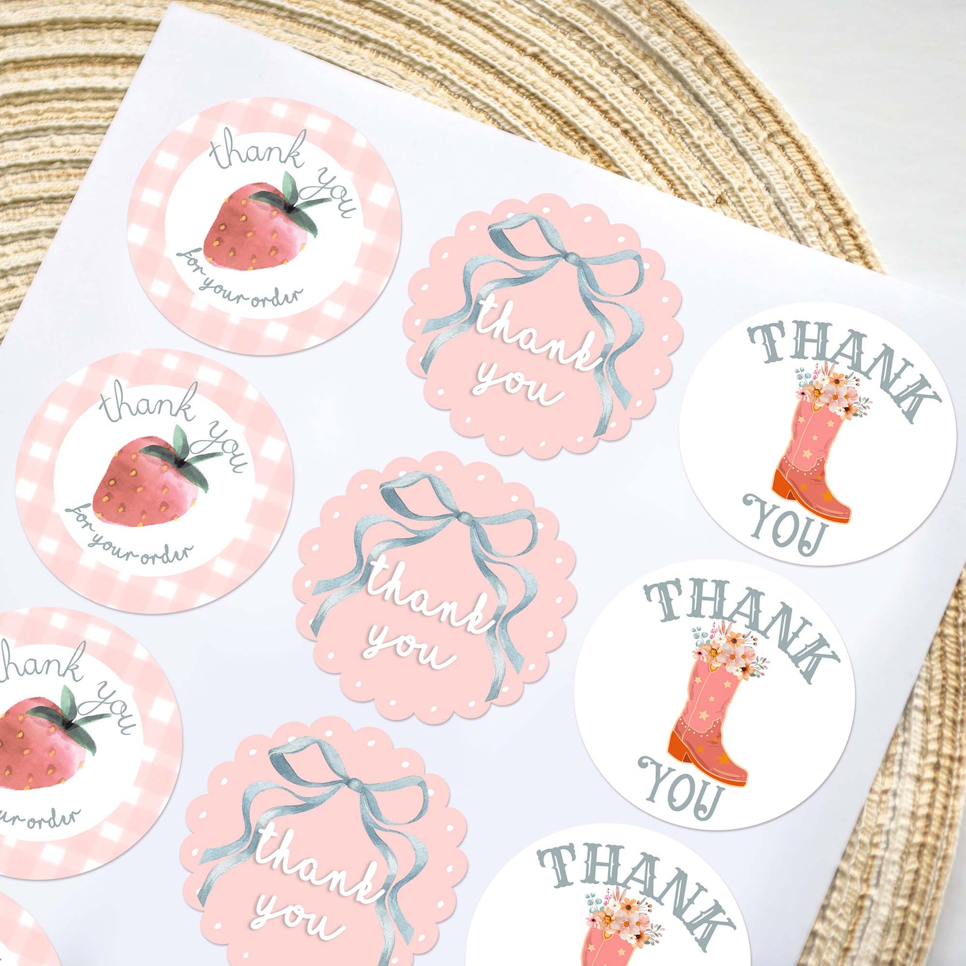 cute girly cottagecore aesthetic thank you stickers cards shipping supplies for small biz packaging envelope bags