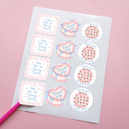 customer service thank you stickers for small business cute packaging shipping mailing envelope