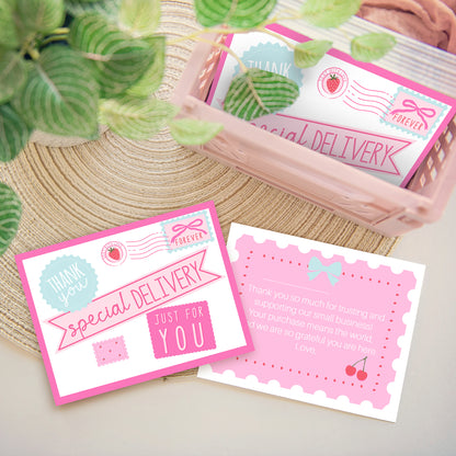 cute customer thank you card inserts for packaging small business supplies