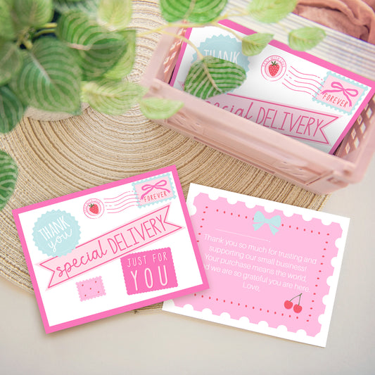 cute customer thank you card inserts for packaging small business supplies