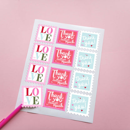 Poly Postage Thank You Stickers | 2" Matte | 48pk