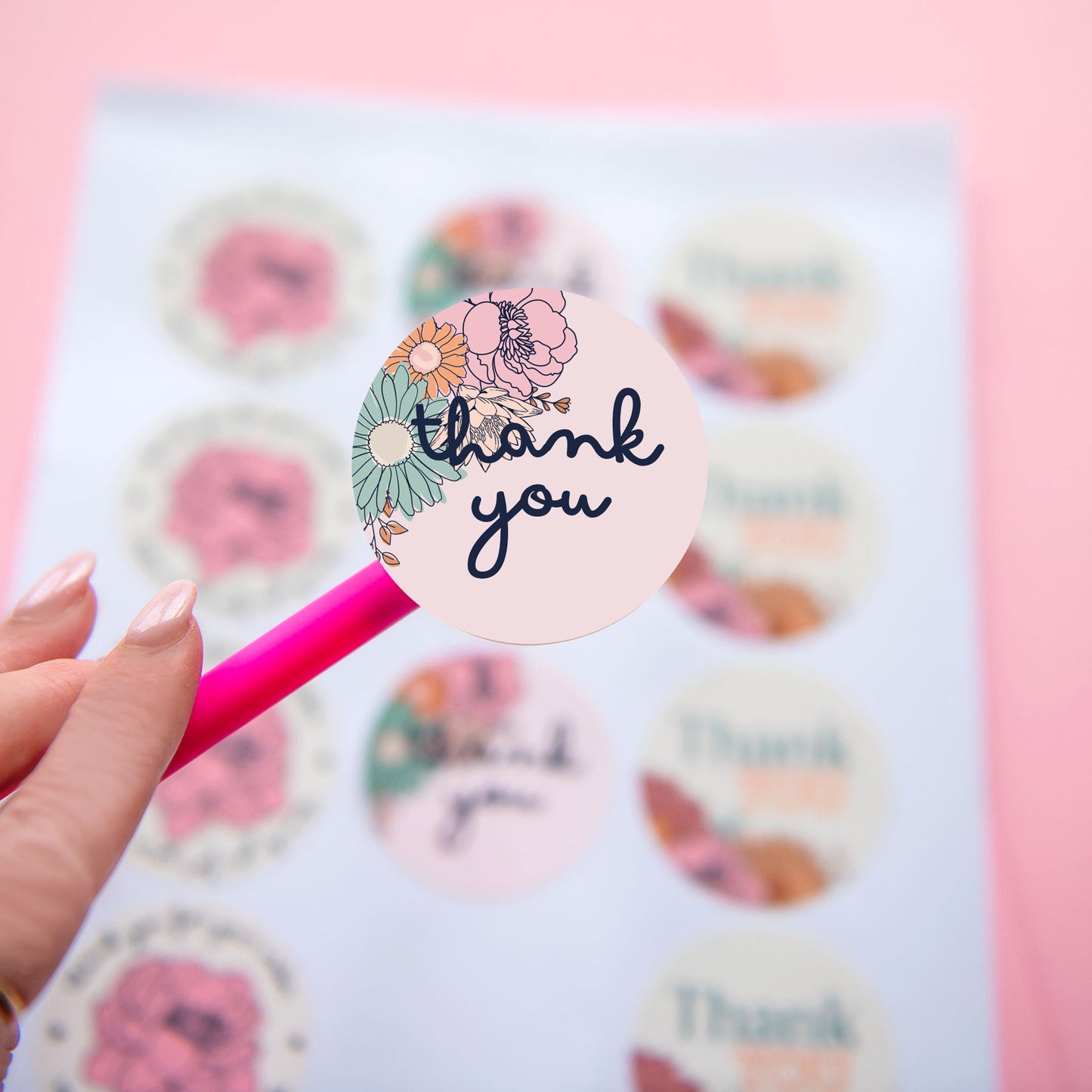 floral packaging stickers customer thank you for supporting my small business