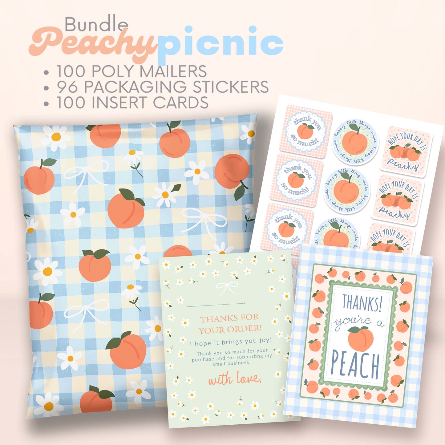 Poly Mailers Shipping Supplies Bundle | Peachy Picnic