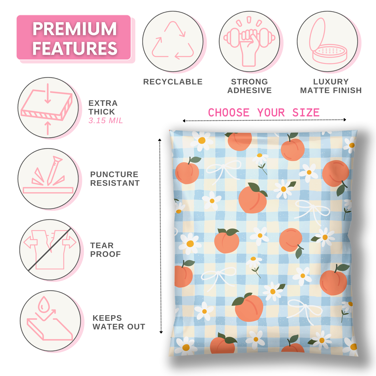 Poly Mailers Shipping Supplies Bundle | Peachy Picnic