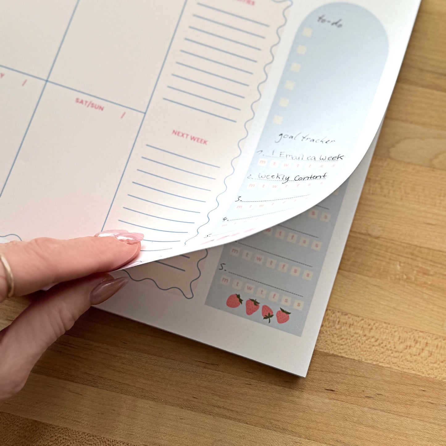 Weekly Planner Notepad | Strawberry Aesthetic