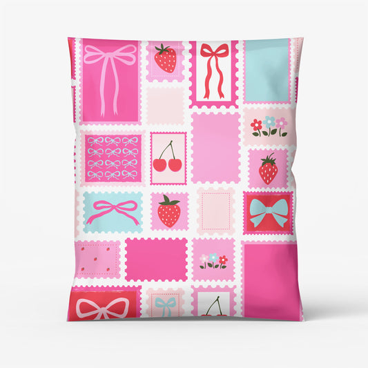 cute trendy postage polymailers pink shipping bags small business supplies designer packaging mailing envelope for clothing