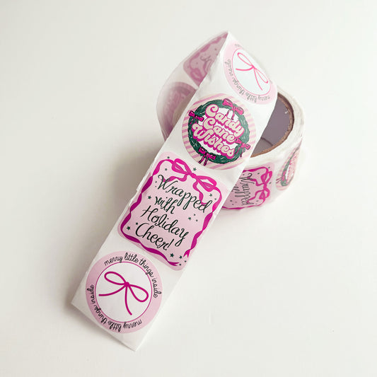 Thank You Sticker Rolls | 2" Matte | Festive