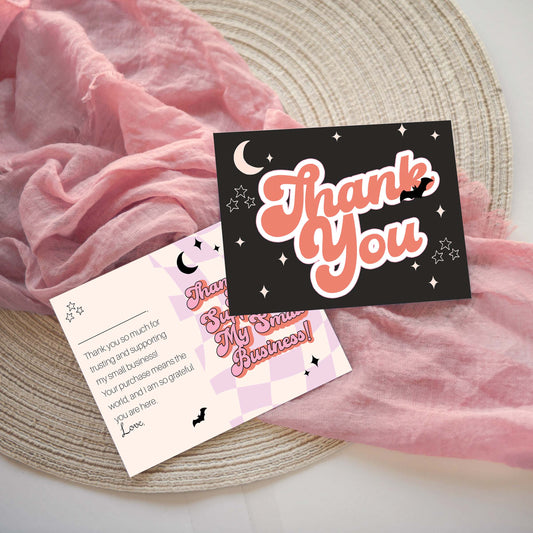 cute halloween customer thank you insert cards for business boutique packaging