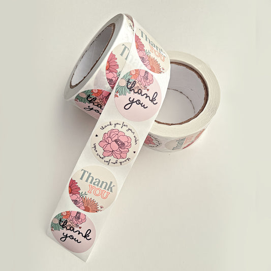 Thank You Sticker Rolls | 2" Matte | Everbloom