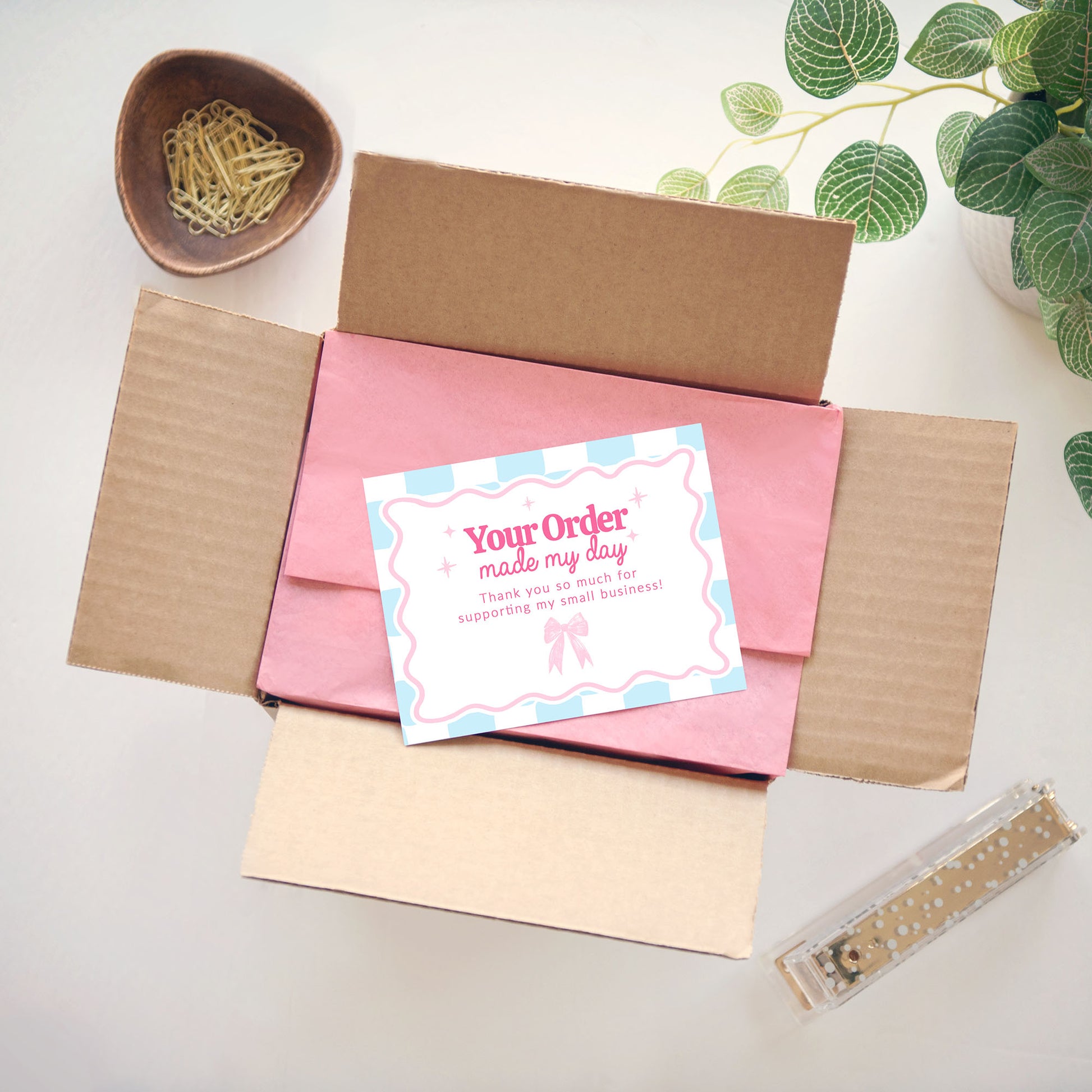 cute girly small biz customer thank you letter note card message for supporting my small business