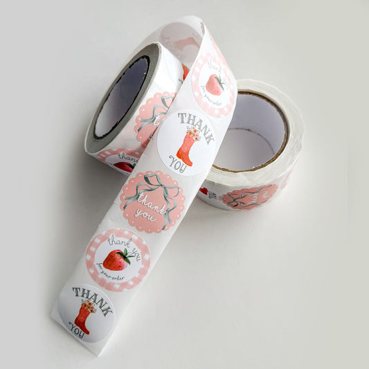 Thank You Sticker Rolls | 2" Matte | Boho Floral