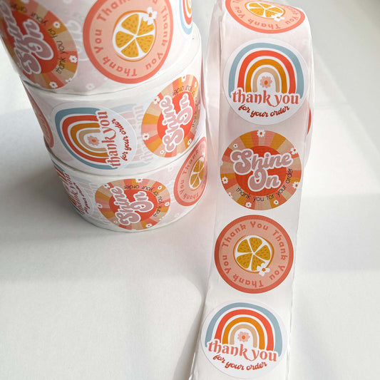 Thank You Sticker Rolls | 2" Matte | Coastal Citrus